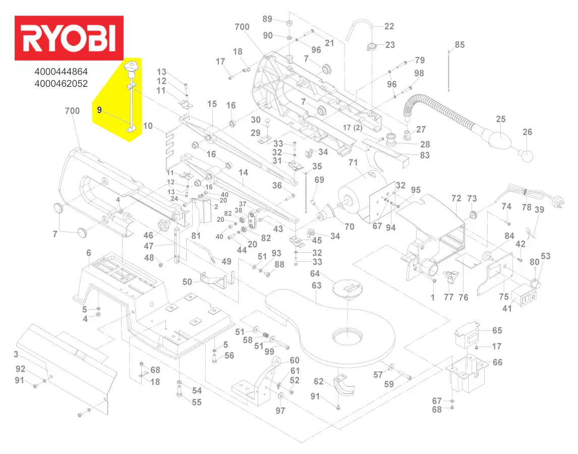 tendeur de lame réf. 5131037738 Ryobi